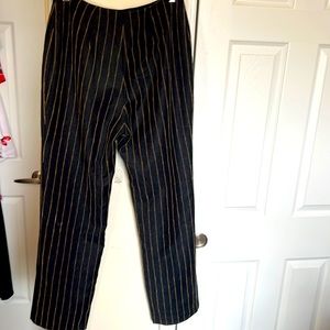 Bernard Zins Paris black & tan lined wool pants made in France size 10/12